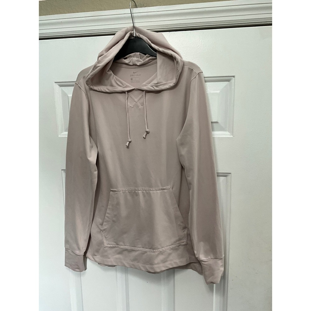 Nike Dri-FIT Womens Hoodie Light Pink Long Sleeve Activewear Sweatshirt M